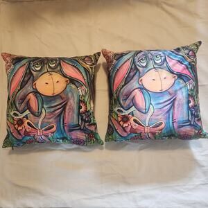 Electric Threads custom made butter soft set of 2 Eyore pillows.